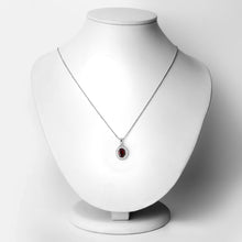 Load image into Gallery viewer, Natural Garnet Lab Diamond Silver Necklace