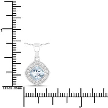 Load image into Gallery viewer, Natural Aquamarine and Lab Diamond Necklace
