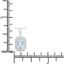 Load image into Gallery viewer, Natural Aquamarine Lab Diamond Necklace