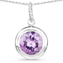 Load image into Gallery viewer, Natural Purple Amethyst Solitaire Pendant Necklace