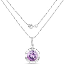 Load image into Gallery viewer, Natural Purple Amethyst Solitaire Pendant Necklace