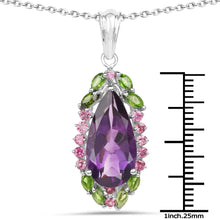 Load image into Gallery viewer, Genuine Purple Amethyst Drop Pendant Necklace