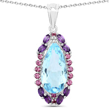 Load image into Gallery viewer, Genuine Blue Topaz Drop Necklace
