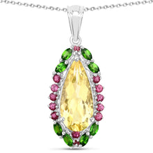 Load image into Gallery viewer, Genuine Yellow Citrine Drop Pendant Necklace