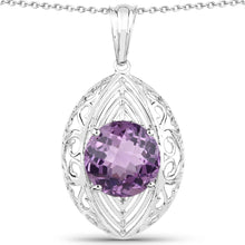 Load image into Gallery viewer, Genuine Purple Amethyst Solitaire Pendant Necklace