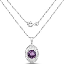 Load image into Gallery viewer, Genuine Purple Amethyst Solitaire Pendant Necklace