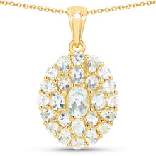 Load image into Gallery viewer, Real Blue Topaz Cluster Pendant Necklace
