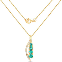 Load image into Gallery viewer, 14K Yellow Gold Emerald Necklace With Diamond