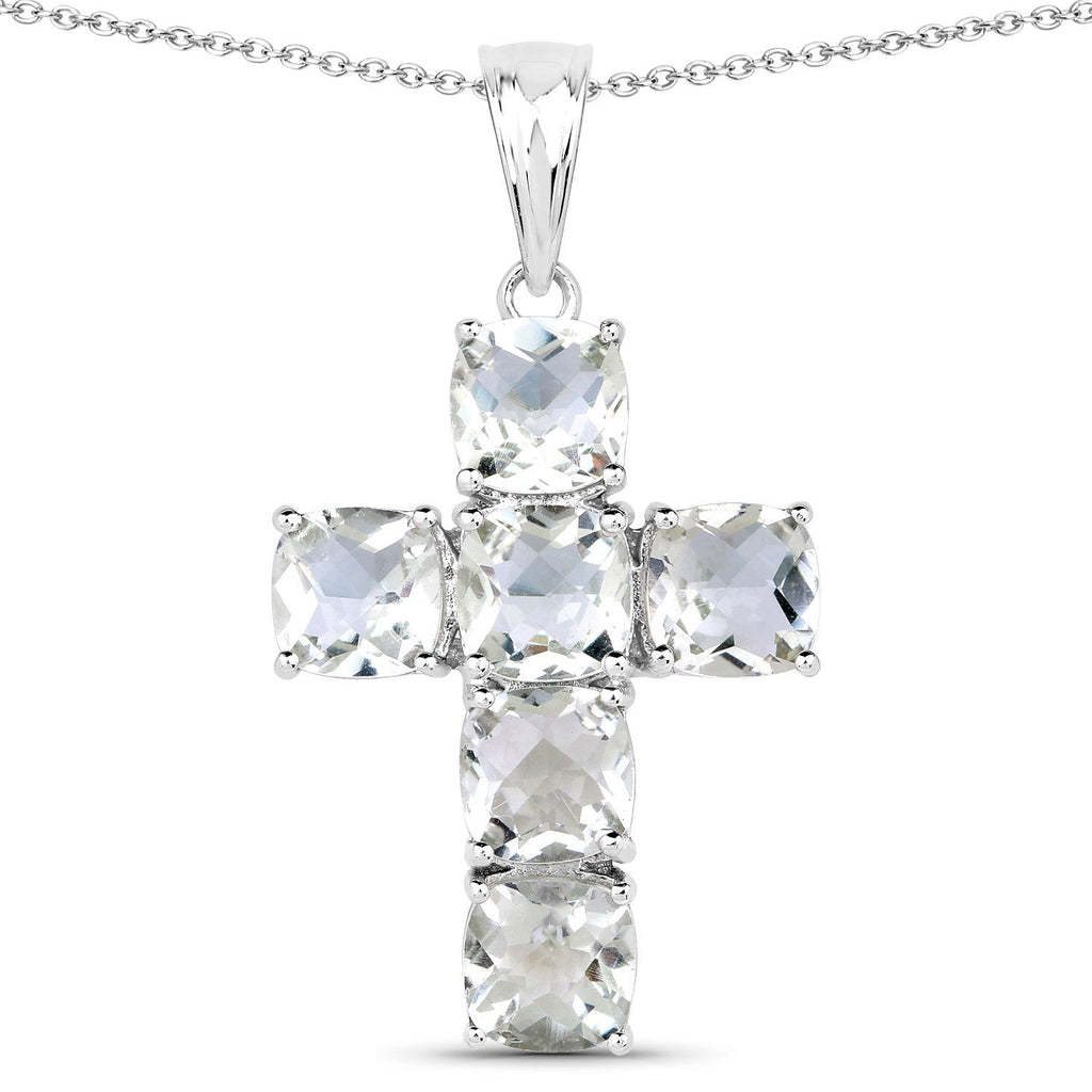 Genuine Green Amethyst Cross Pendant
