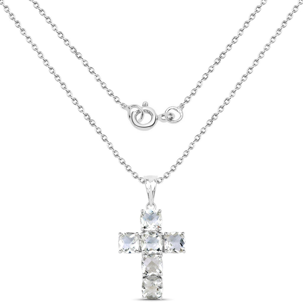 Genuine Green Amethyst Cross Pendant