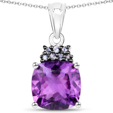 Load image into Gallery viewer, Genuine Cushion Cut Amethyst Pendant Necklace
