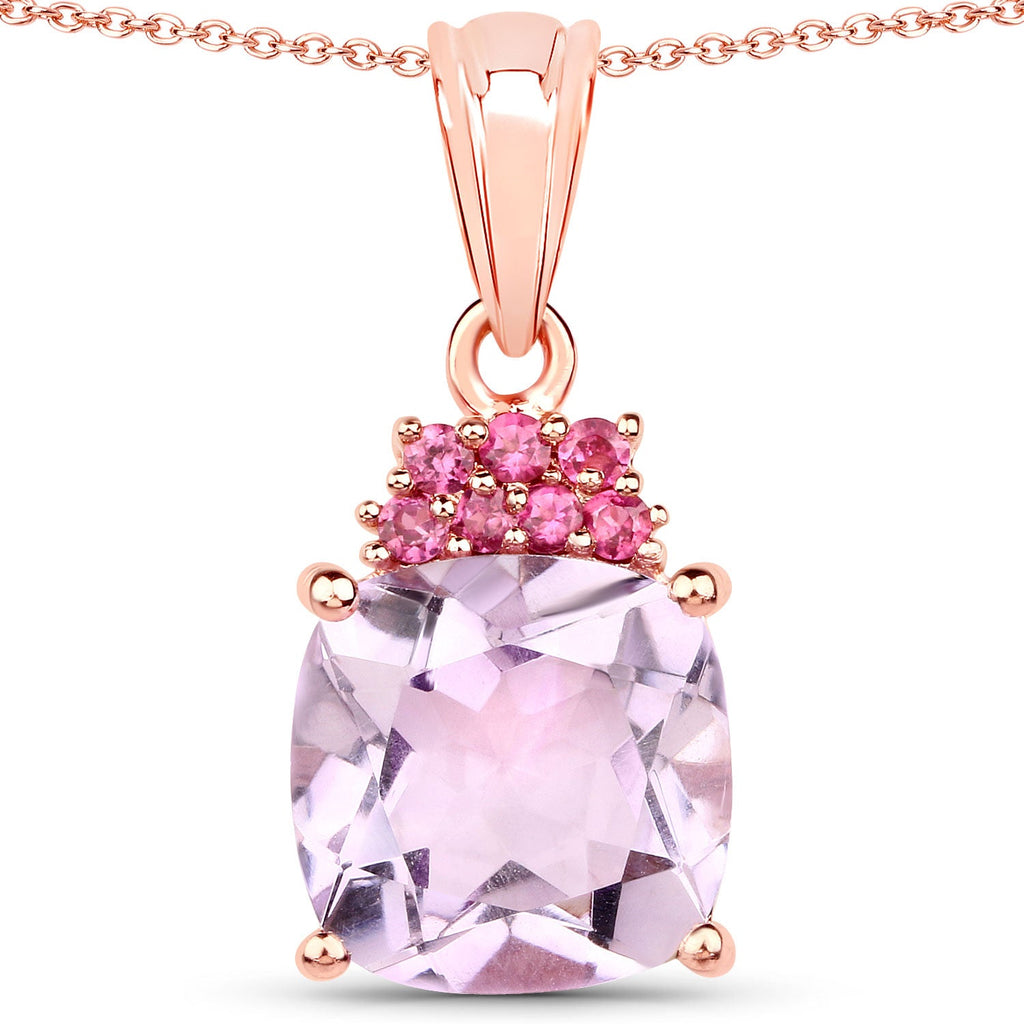 Genuine Pink Amethyst  Necklace
