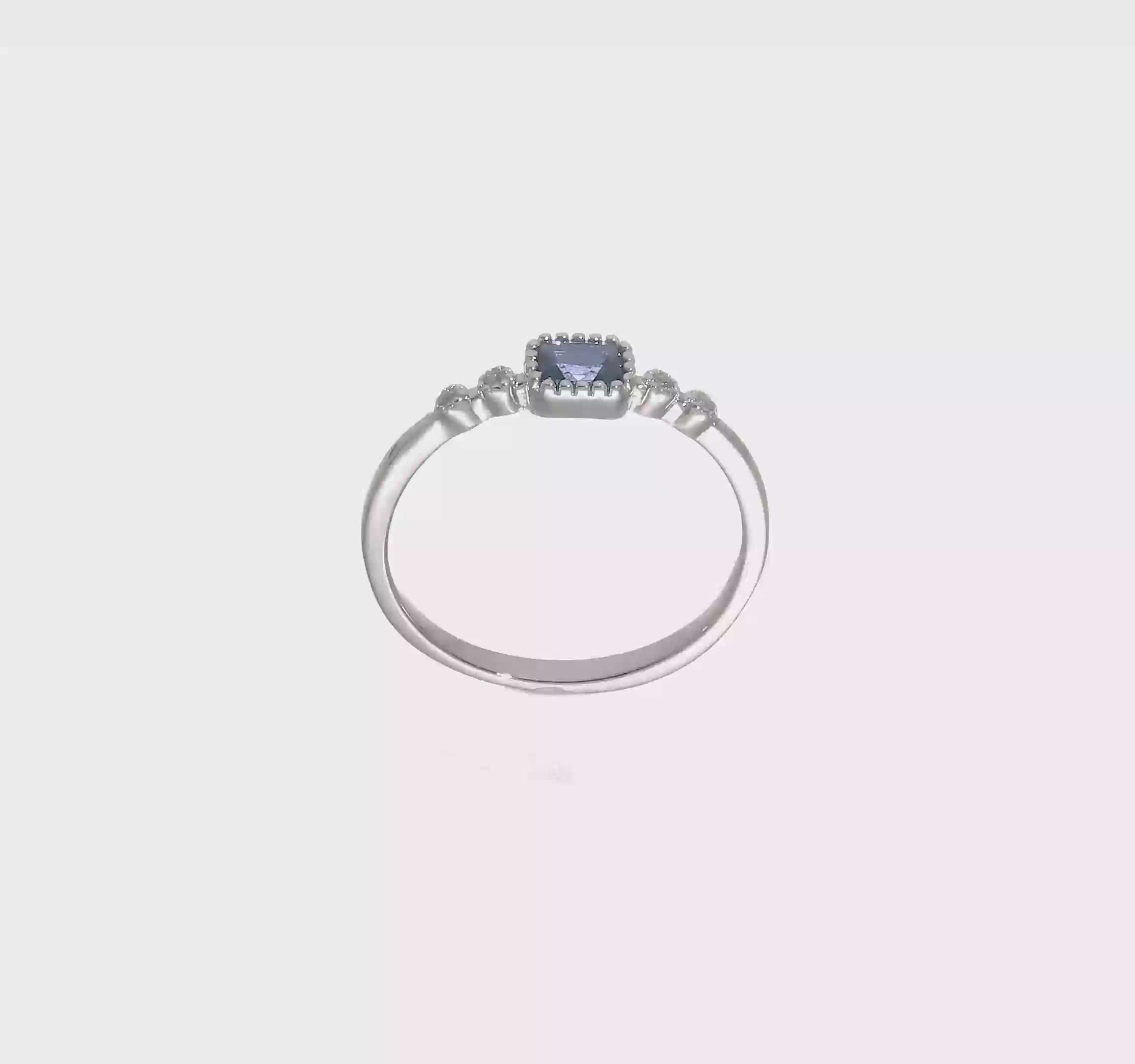 Blue Spinel and White Sapphire Ring