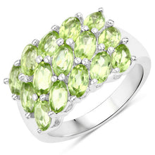 Load image into Gallery viewer, Genuine Peridot Cluster Ring