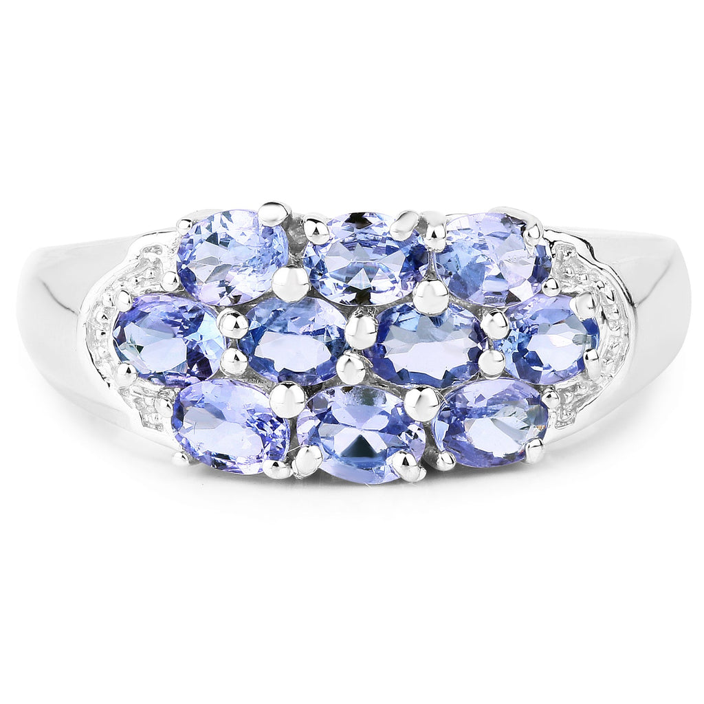 Natural Tanzanite Cluster Ring