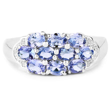 Load image into Gallery viewer, Natural Tanzanite Cluster Ring