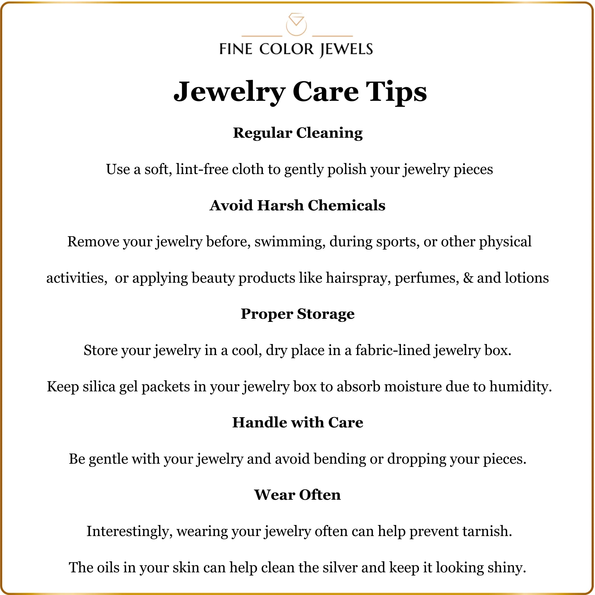 Jewelry Care tips