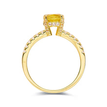 Load image into Gallery viewer, Yellow Royal Design Ring 18K Yellow Gold Plated Yellow Diamond Ring Best Gift for Girls Proposal Ring - FineColorJewels