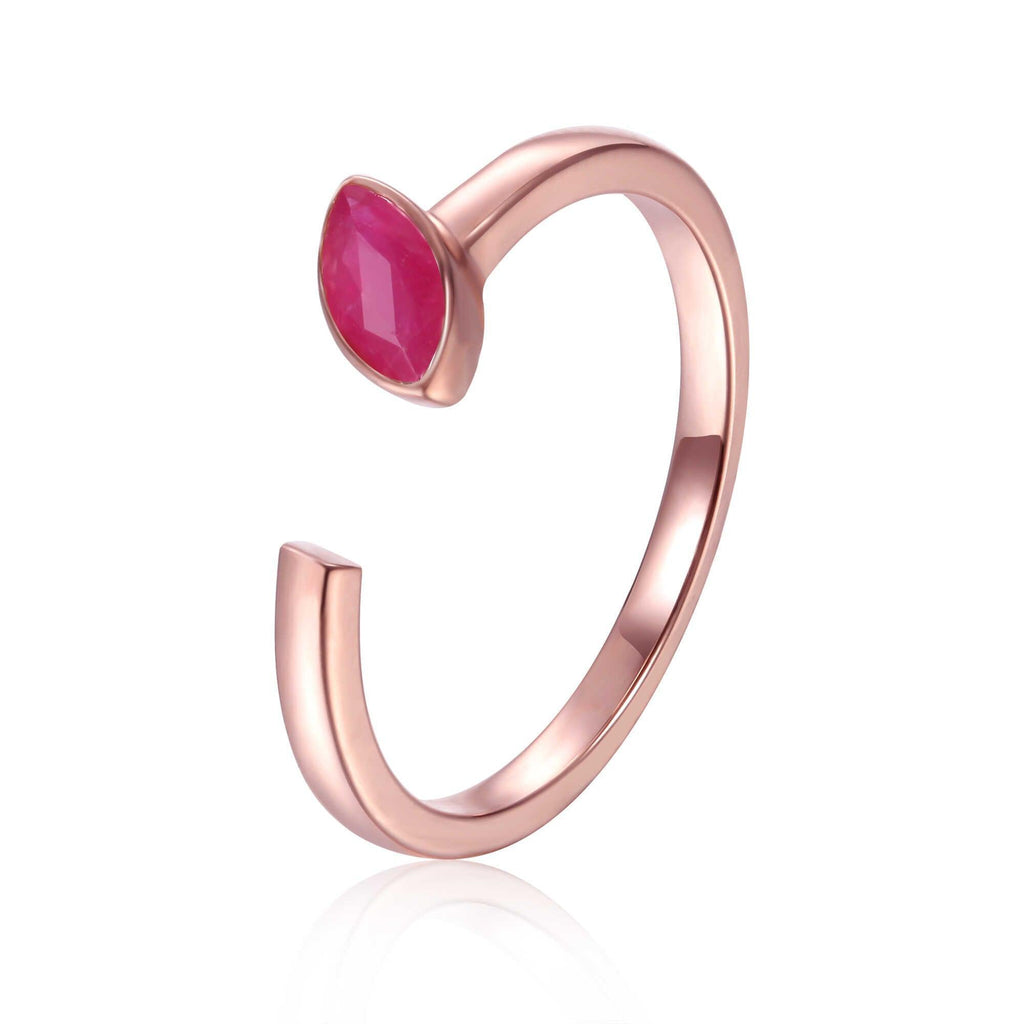 July Birthstone Ring, Ruby Simple Ring, Solitaire Ring for Women