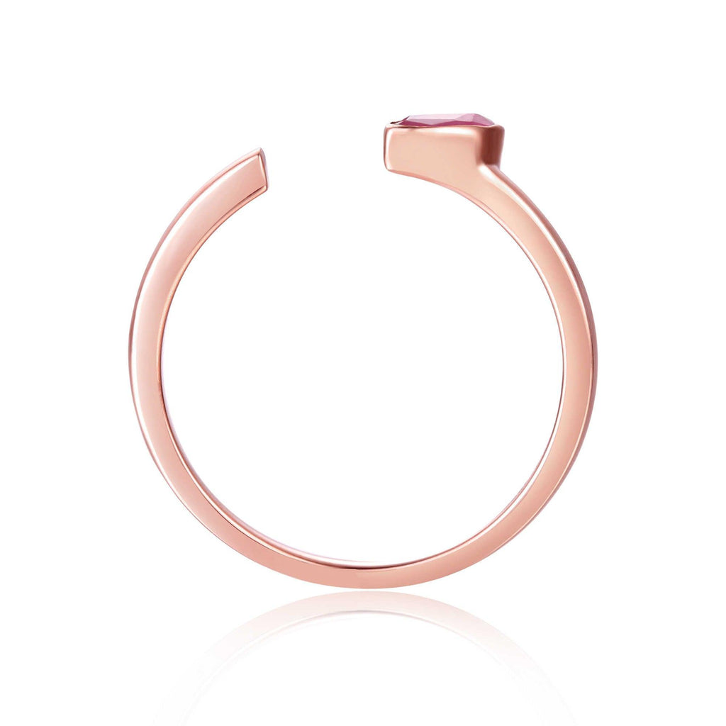 July Birthstone Ring, Ruby Simple Ring, Solitaire Ring for Women