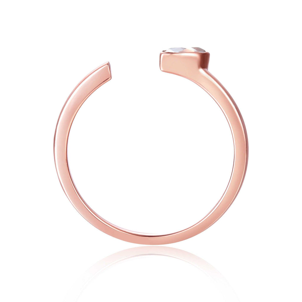 April Birthstone Ring, White Topaz Simple Ring, Solitaire Ring for Women