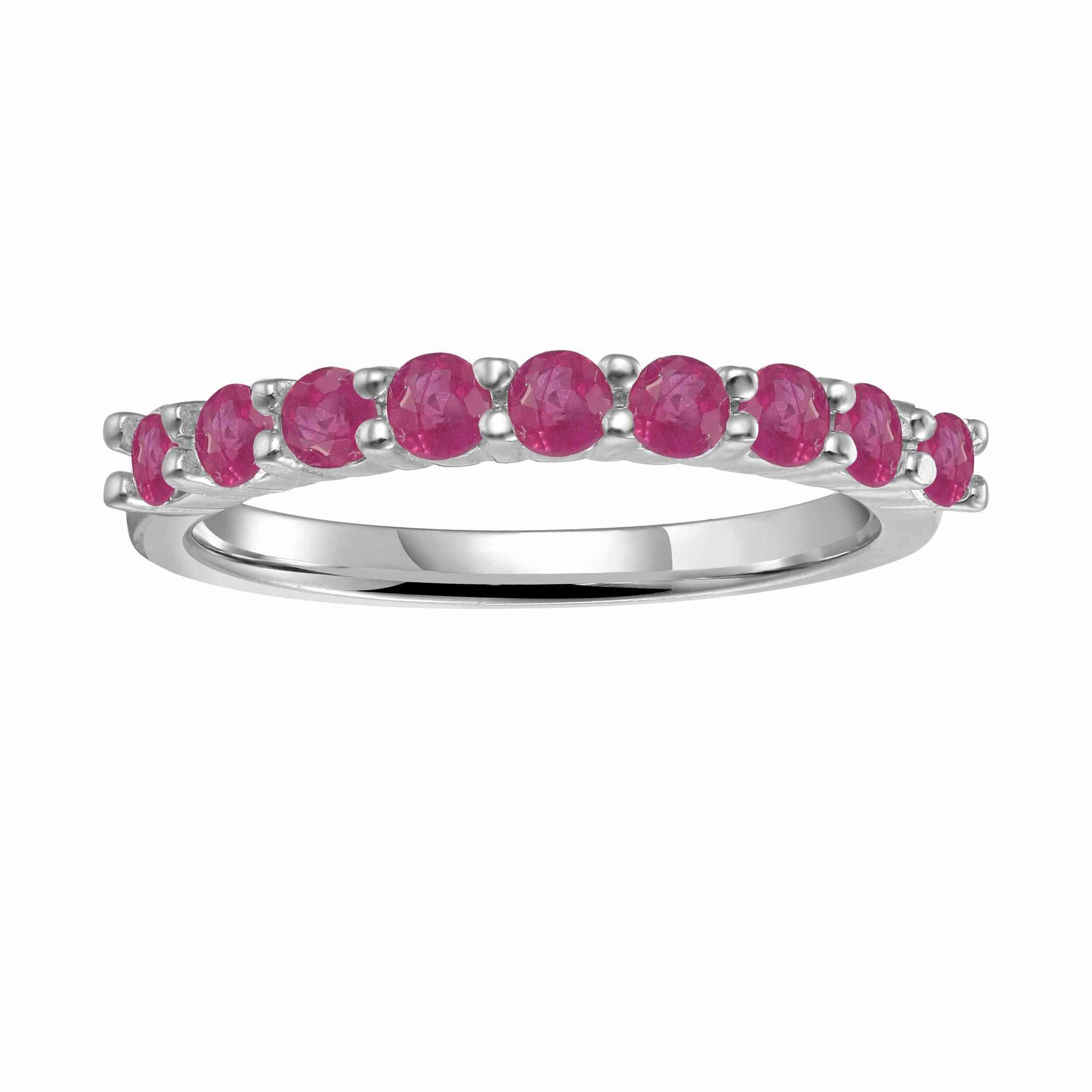 Red Half Eternity Stack Ring - FineColorJewels