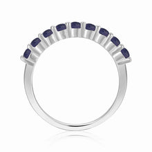 Load image into Gallery viewer, Silver Round Sapphire Eternity Ring - FineColorJewels