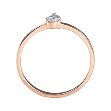 Load image into Gallery viewer, Diamond Teardrop 10K Rose Gold Solitaire Ring - FineColorJewels
