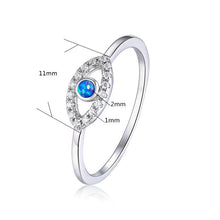 Load image into Gallery viewer, Blue Opal Evil Eye Ring - FineColorJewels