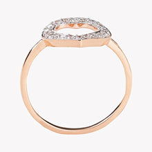 Load image into Gallery viewer, Diamond Heart Shaped 10k Rose Gold Ring - FineColorJewels