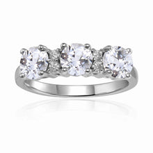 Load image into Gallery viewer, White Topaz Three Stone Ring - FineColorJewels