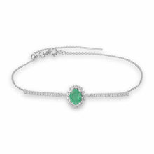 Load image into Gallery viewer, Emerald Solitaire Bracelet - FineColorJewels