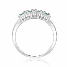 Load image into Gallery viewer, Emerald Statement Ring with Moissanite in 925 Sterling Silver - FineColorJewels