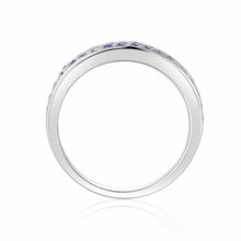 Load image into Gallery viewer, Sapphire Dual Eternity Ring in 925 Sterling Silver - FineColorJewels