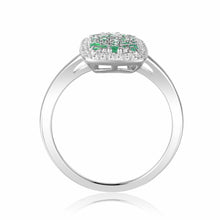 Load image into Gallery viewer, Emerald Cocktail Ring in 925 Sterling Silver - FineColorJewels