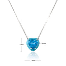Load image into Gallery viewer, Natural Blue Topaz Heart Pendant Necklace - FineColorJewels