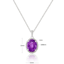 Load image into Gallery viewer, Purple Amethyst Pendant Necklace - FineColorJewels