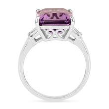 Load image into Gallery viewer, Octagon Purple Amethyst Ring