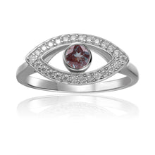 Load image into Gallery viewer, Created Alexandrite Evil Eye Ring with Moissanite Accents - FineColorJewels
