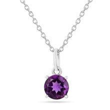 Load image into Gallery viewer, Purple Amethyst Solitaire Necklace