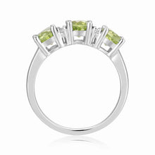 Load image into Gallery viewer, Peridot Three Stone Ring - FineColorJewels
