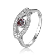 Load image into Gallery viewer, Created Alexandrite Evil Eye Ring with Moissanite Accents - FineColorJewels