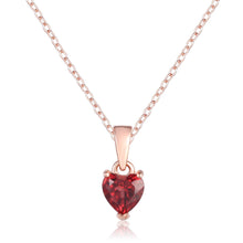 Load image into Gallery viewer, Garnet Heart Necklace - FineColorJewels