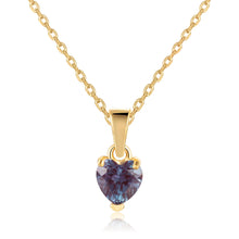 Load image into Gallery viewer, Alexandrite Yellow Gold Heart Necklace - FineColorJewels