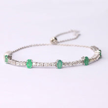 Load image into Gallery viewer, Emerald Adjustable Bracelet - FineColorJewels