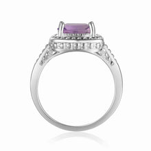 Load image into Gallery viewer, Barbie Inspired Cushion Pink Amethyst Ring in 925 Sterling Silver for Women - FineColorJewels