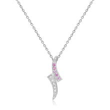 Load image into Gallery viewer, Pink Sapphire Dainty Pendant Necklace - FineColorJewels