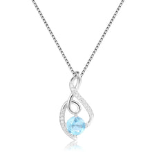 Load image into Gallery viewer, Blue Topaz Treble Clef Music Necklace - FineColorJewels
