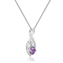 Load image into Gallery viewer, Amethyst Treble Clef Music Necklace - FineColorJewels