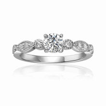 Load image into Gallery viewer, Moissanite Ring with Moissanite Accents in Sterling Silver